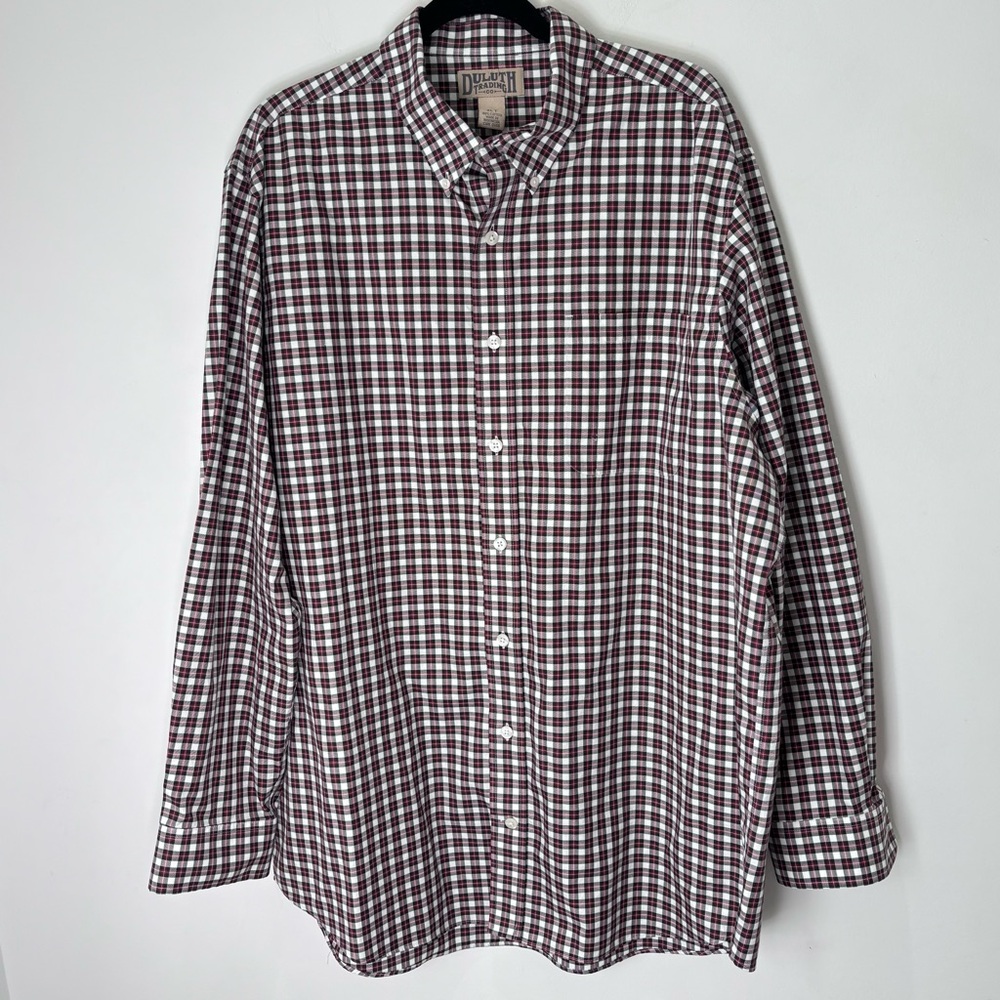 Duluth Trading Men’s Classic Plaid Button Up Long Sleeves Shirt Size XLT *M7